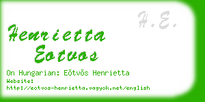 henrietta eotvos business card