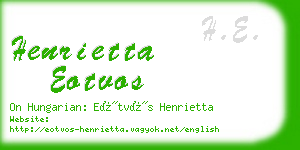 henrietta eotvos business card